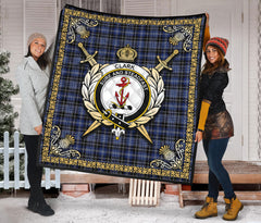 Clark Modern Tartan Crest Premium Quilt - Celtic Thistle Style