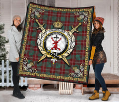 Crawford Modern Tartan Crest Premium Quilt - Celtic Thistle Style