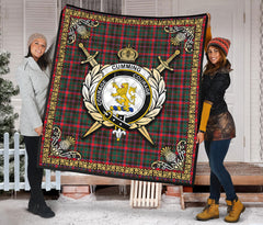 Cumming Hunting Modern Tartan Crest Premium Quilt - Celtic Thistle Style