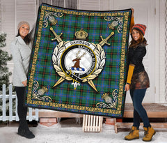 Davidson Ancient Tartan Crest Premium Quilt - Celtic Thistle Style