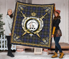 Fletcher of Dunans Tartan Crest Premium Quilt - Celtic Thistle Style