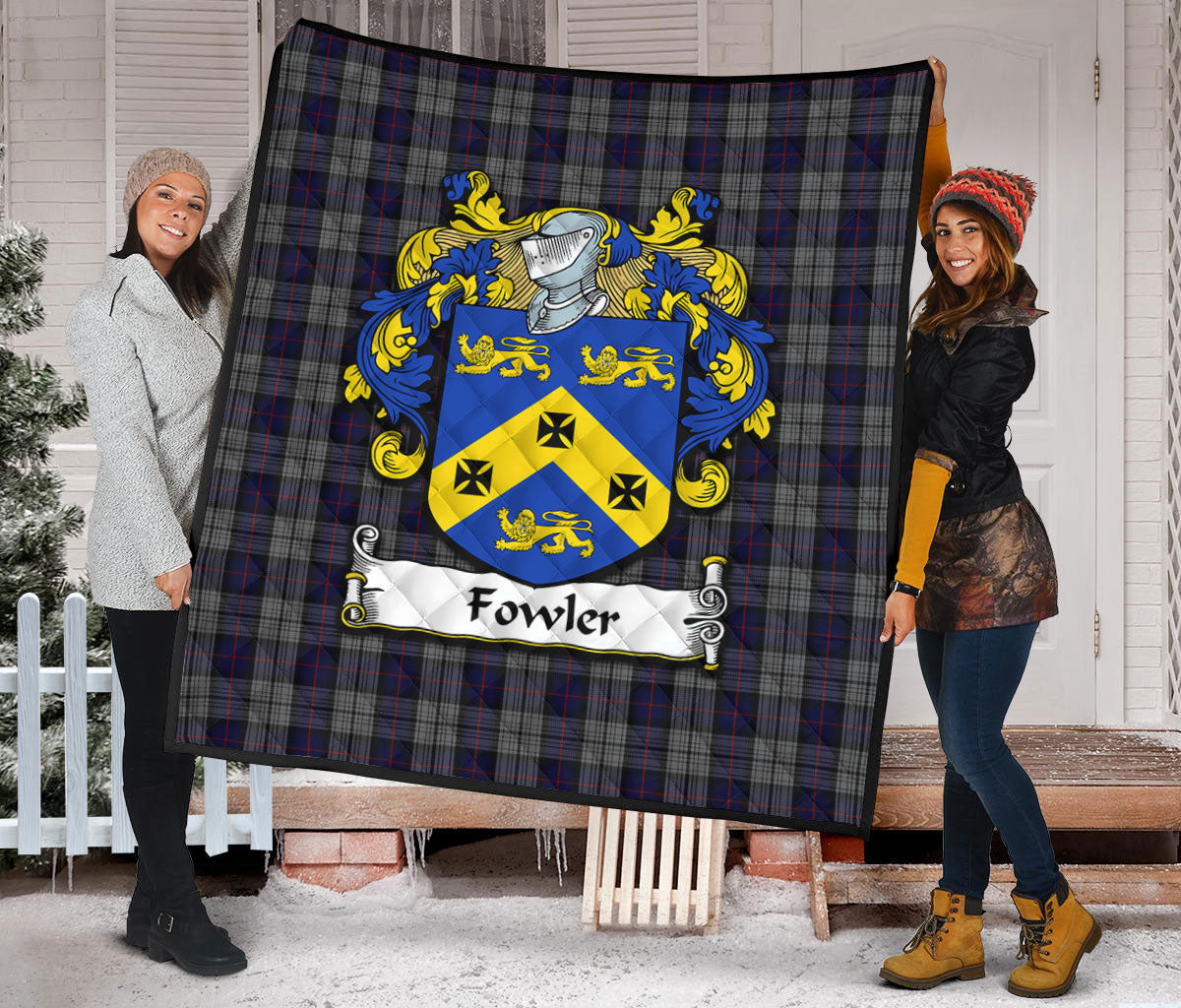 Fowler Family Tartan Crest Quilt