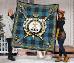 Garden Tartan Crest Premium Quilt - Celtic Thistle Style