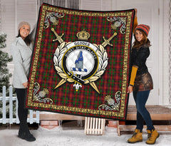 Geddes Tartan Crest Premium Quilt - Celtic Thistle Style