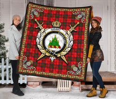 Grant Modern Tartan Crest Premium Quilt - Celtic Thistle Style