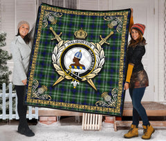 Haliburton Tartan Crest Premium Quilt - Celtic Thistle Style