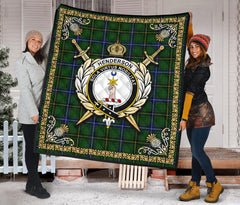 Henderson Modern Tartan Crest Premium Quilt - Celtic Thistle Style