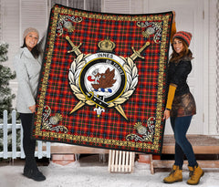 Innes Modern Tartan Crest Premium Quilt - Celtic Thistle Style