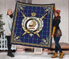 Kirkaldy Tartan Crest Premium Quilt - Celtic Thistle Style