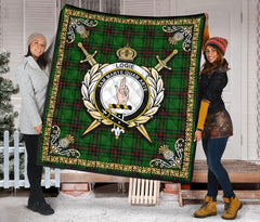 Logie Tartan Crest Premium Quilt - Celtic Thistle Style