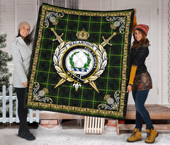 MacArthur Modern Tartan Crest Premium Quilt - Celtic Thistle Style