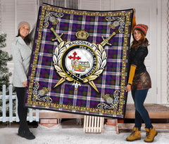 MacDonald Dress Modern Tartan Crest Premium Quilt - Celtic Thistle Style