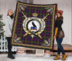 MacDonnell of Glengarry Modern Tartan Crest Premium Quilt - Celtic Thistle Style