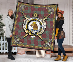 MacGregor Hunting Ancient Tartan Crest Premium Quilt - Celtic Thistle Style