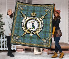 MacInnes Ancient Tartan Crest Premium Quilt - Celtic Thistle Style