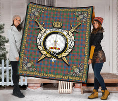 MacIntyre Ancient Tartan Crest Premium Quilt - Celtic Thistle Style