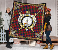 MacIntyre Modern Tartan Crest Premium Quilt - Celtic Thistle Style