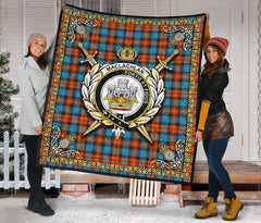 MacLachlan Ancient Tartan Crest Premium Quilt - Celtic Thistle Style