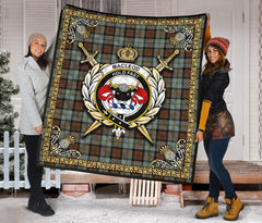 MacLeod of Harris Weathered Tartan Crest Premium Quilt - Celtic Thistle Style