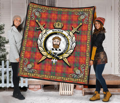 MacNab Ancient Tartan Crest Premium Quilt - Celtic Thistle Style