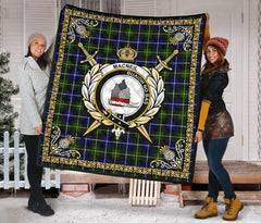 MacNeil of Barra Modern Tartan Crest Premium Quilt - Celtic Thistle Style