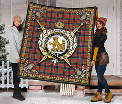 MacPherson Ancient Tartan Crest Premium Quilt - Celtic Thistle Style