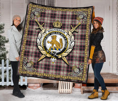 MacPherson Hunting Ancient Tartan Crest Premium Quilt - Celtic Thistle Style