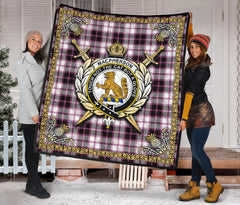 MacPherson Hunting Modern Tartan Crest Premium Quilt - Celtic Thistle Style