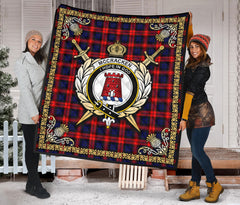 McCracken Tartan Crest Premium Quilt - Celtic Thistle Style