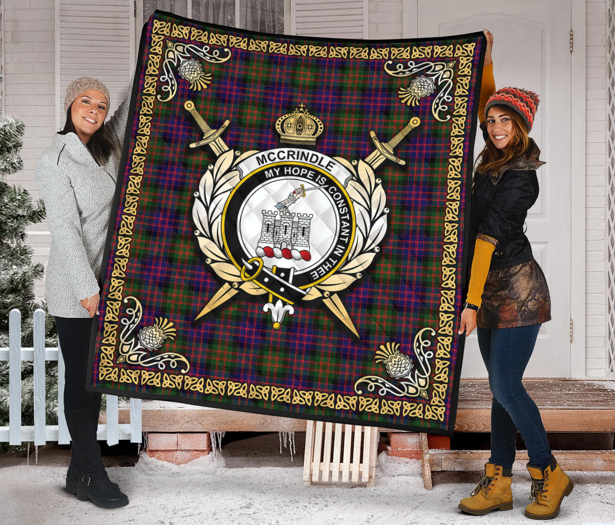 McCrindle Tartan Crest Premium Quilt - Celtic Thistle Style