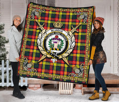 McIndoe Tartan Crest Premium Quilt - Celtic Thistle Style