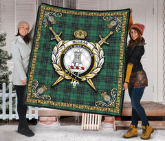 McLean Hunting Ancient Tartan Crest Premium Quilt - Celtic Thistle Style