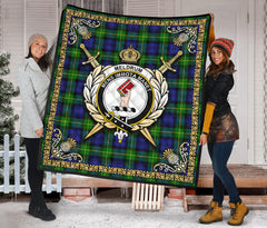 Meldrum Tartan Crest Premium Quilt - Celtic Thistle Style