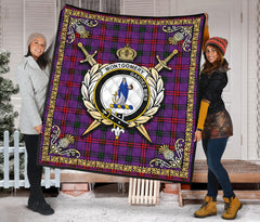 Montgomery Modern Tartan Crest Premium Quilt - Celtic Thistle Style