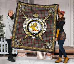 Nicolson Hunting Weathered Tartan Crest Premium Quilt - Celtic Thistle Style