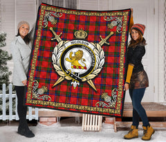 Nicolson Modern Tartan Crest Premium Quilt - Celtic Thistle Style