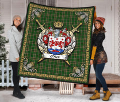 O'Neil Tartan Crest Premium Quilt - Celtic Thistle Style