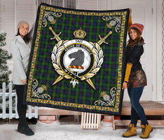 Tait Tartan Crest Premium Quilt - Celtic Thistle Style