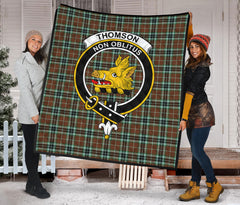 Thomson Hunting Modern Tartan Non Oblitus Crest Quilt