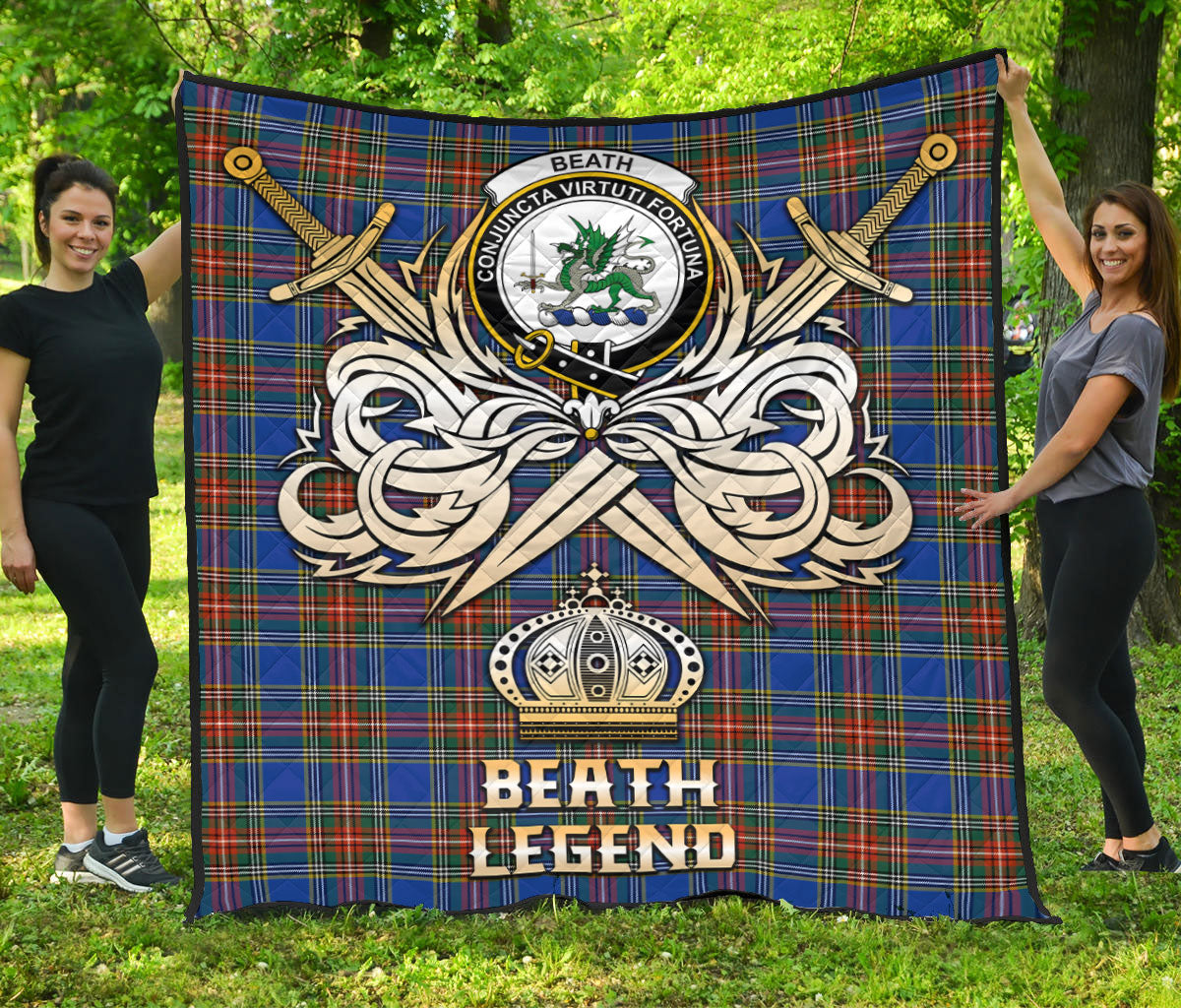 Beath Ancient Tartan Crest Legend Gold Royal Premium Quilt