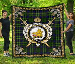 Campbell of Breadalbane Modern Tartan Crest Premium Quilt - Celtic Thistle Style