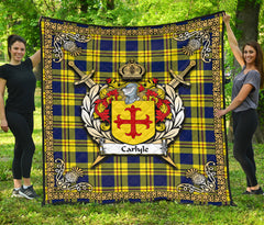 Carlyle Tartan Crest Premium Quilt - Celtic Thistle Style