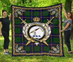 Carmichael Modern Tartan Crest Premium Quilt - Celtic Thistle Style