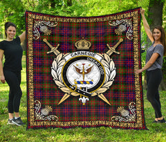 Carnegie Modern Tartan Crest Premium Quilt - Celtic Thistle Style