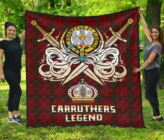 Carruthers Tartan Crest Legend Gold Royal Premium Quilt