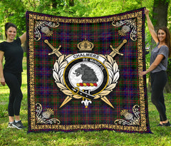 Chalmers Tartan Crest Premium Quilt - Celtic Thistle Style