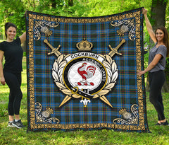 Cockburn Modern Tartan Crest Premium Quilt - Celtic Thistle Style