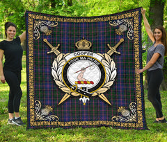 Cooper Tartan Crest Premium Quilt - Celtic Thistle Style