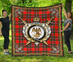 Drummond of Perth Tartan Crest Premium Quilt - Celtic Thistle Style