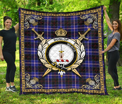 Dunlop Modern Tartan Crest Premium Quilt - Celtic Thistle Style